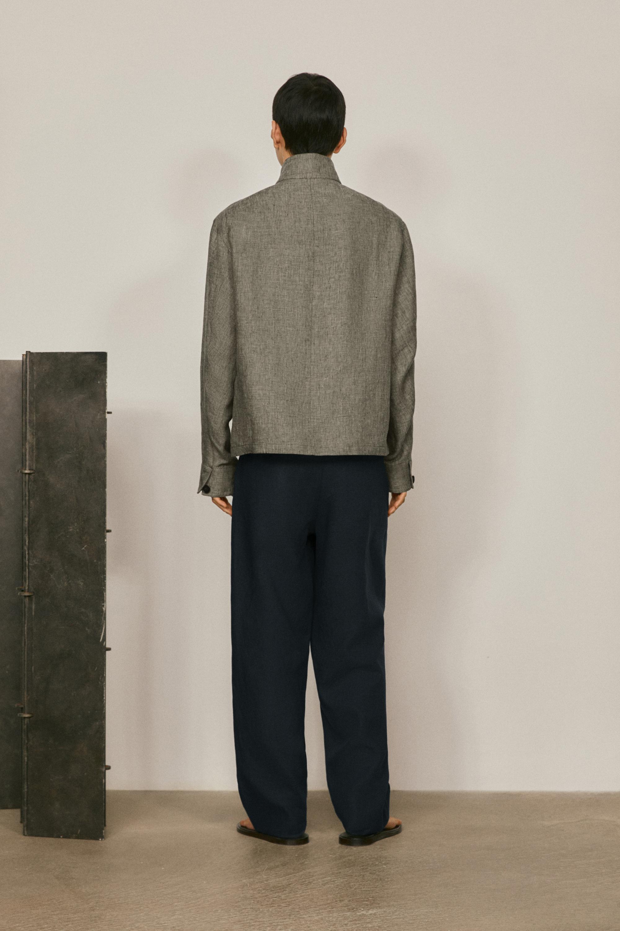 Blouson bomber à chevrons en lin - LIMITED EDITION